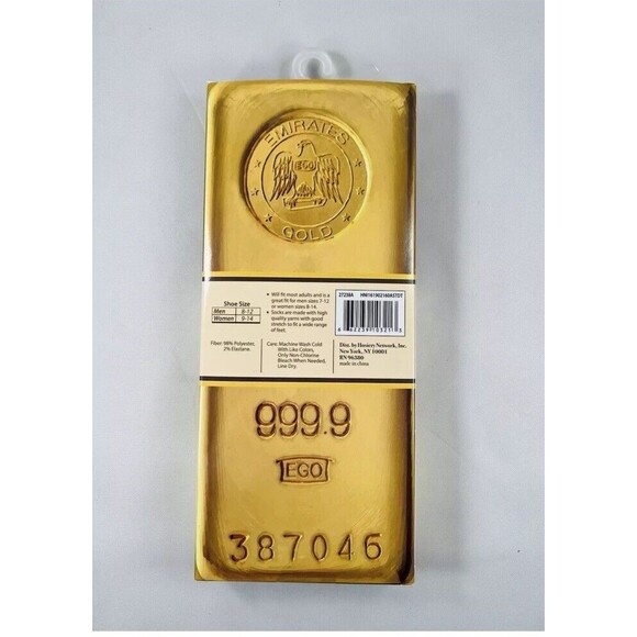 Novelty Gold 999.9 Socks, 1 Pair, Men's Crew Length, One Size Sockpath Funny - Picture 3 of 5